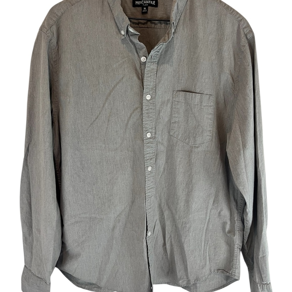 J. Crew Mercantile Flex Gray Casual Button Down Shirt Size XL